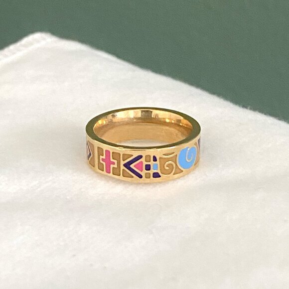 Brand new colorful enamel ring - Picture 3 of 5